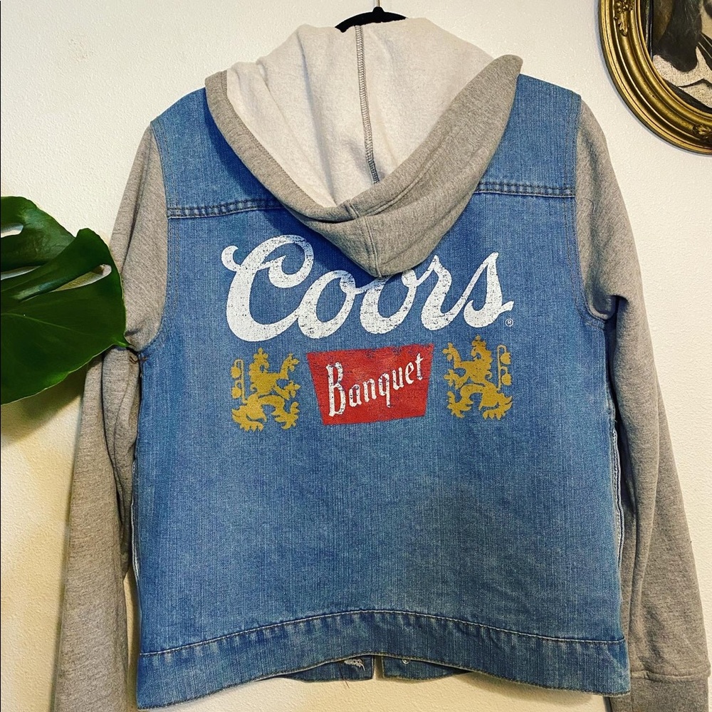 Coors Banquet Denim Hoodie Size Small